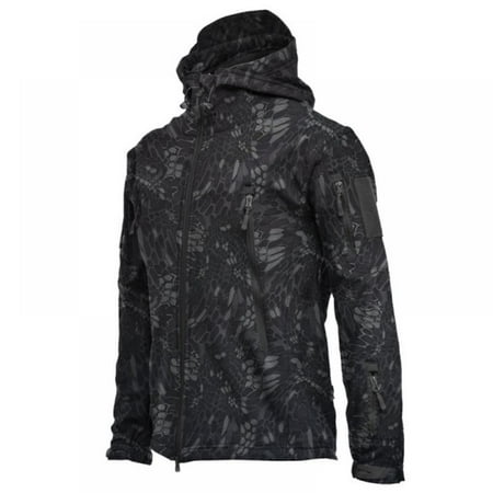 Men s Tactical Jackets Softshell Warm Fleece Hooded Coat Outdoor Hiking Hunting Jacket