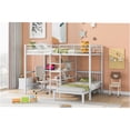 thumbnail image 4 of JERFIT Over Twin Metal Bunk Bed with Built-in Desk Shelves and Ladder White, 4 of 10
