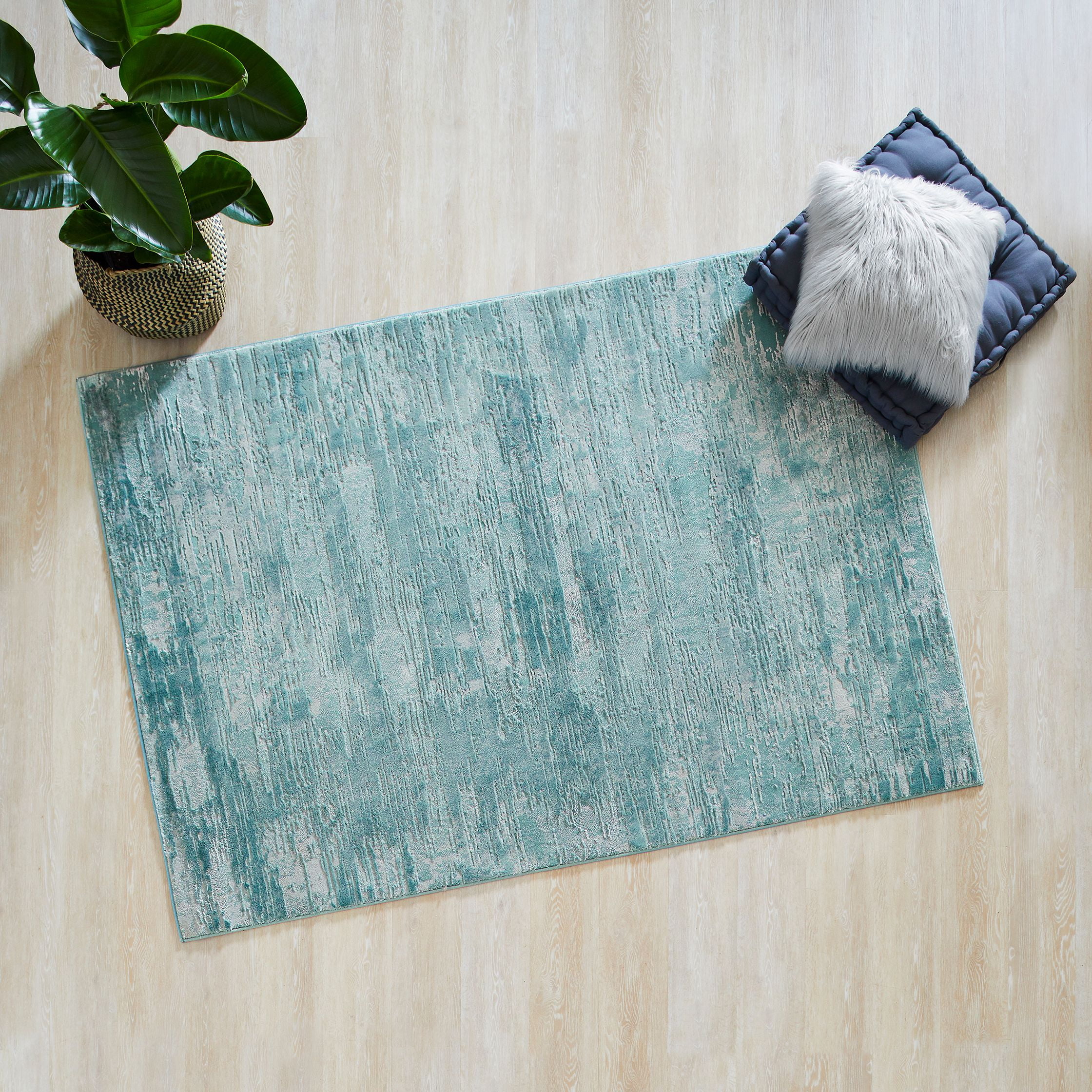 Better Homes Gardens High Low, Teal Gray And White Area Rug