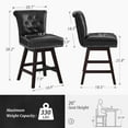 thumbnail image 6 of Dycanpo 26'' Swivel Bar Stools Set of 4, Upholstered Barstool with Footrest for Kitchen,Black-Faux Leather, 6 of 12