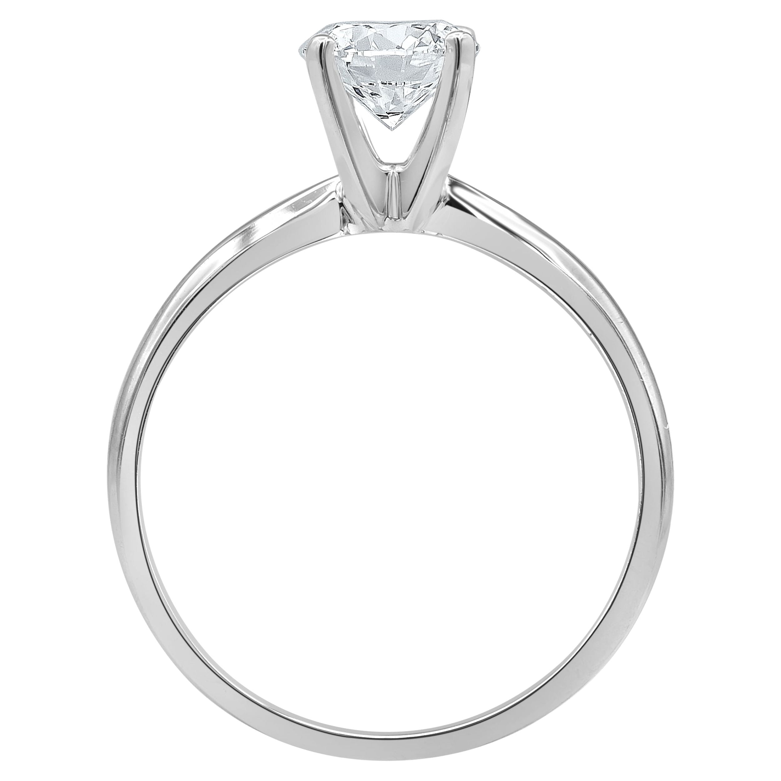 Unique Moments 1.00 ct Lab Grown Diamond Solitaire Ring in 14K White Gold (H, SI2)