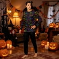 thumbnail image 6 of HTHLVMD Family Matching Pajamas, Halloween Sleep Set, Long Sleeve Loungewear, Halloween Multicolor Skull Pumpkin Allover Print Family Matching Pajamas Set, Long Sleeve Crew Neck 2 Piece Loungewear, S, 6 of 6
