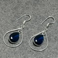 thumbnail image 3 of Iolite Pear Shape Drop Dangle Gemstone Thanksgiving Gift Jewelry Earrings 1.70", 3 of 3