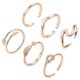 thumbnail image 1 of Juego de 6 anillos abiertos para mujer, ajustables para la articulación del dedo pulgar, anillo para el dedo del pie, joyería de playa para mujeres y niñas., 1 of 1