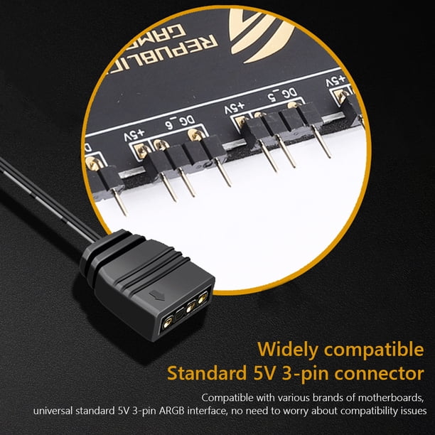 RGB Fan Hub ARGB Cable Splitter Hub Adapter Accesorio de computadora (Grande 4PIN) Likrtyny Para estrenar