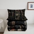 thumbnail image 5 of Manfei Vintage Flag Queen Comforter Set,Wild Wolf Comforter Sets Queen,Brown Red,Black Reversible,3pcs,1 Comforter and 2 Pillowcases, 5 of 7