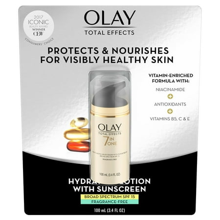 Olay Total Effects SPF 15 Fragrance-Free Face Moisturizer, 100mL with Ultimate Eye Cream, 0.5 mL