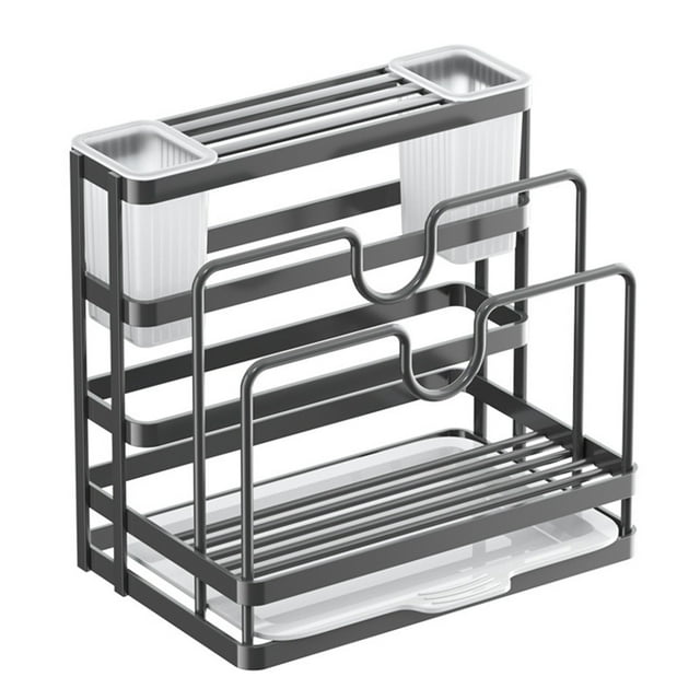 Dvruxg Stainless Steel Knife Storage Rack, Multifunctional Cutting Board Stand, Utensil Organizer for Kitchen & Home Use
