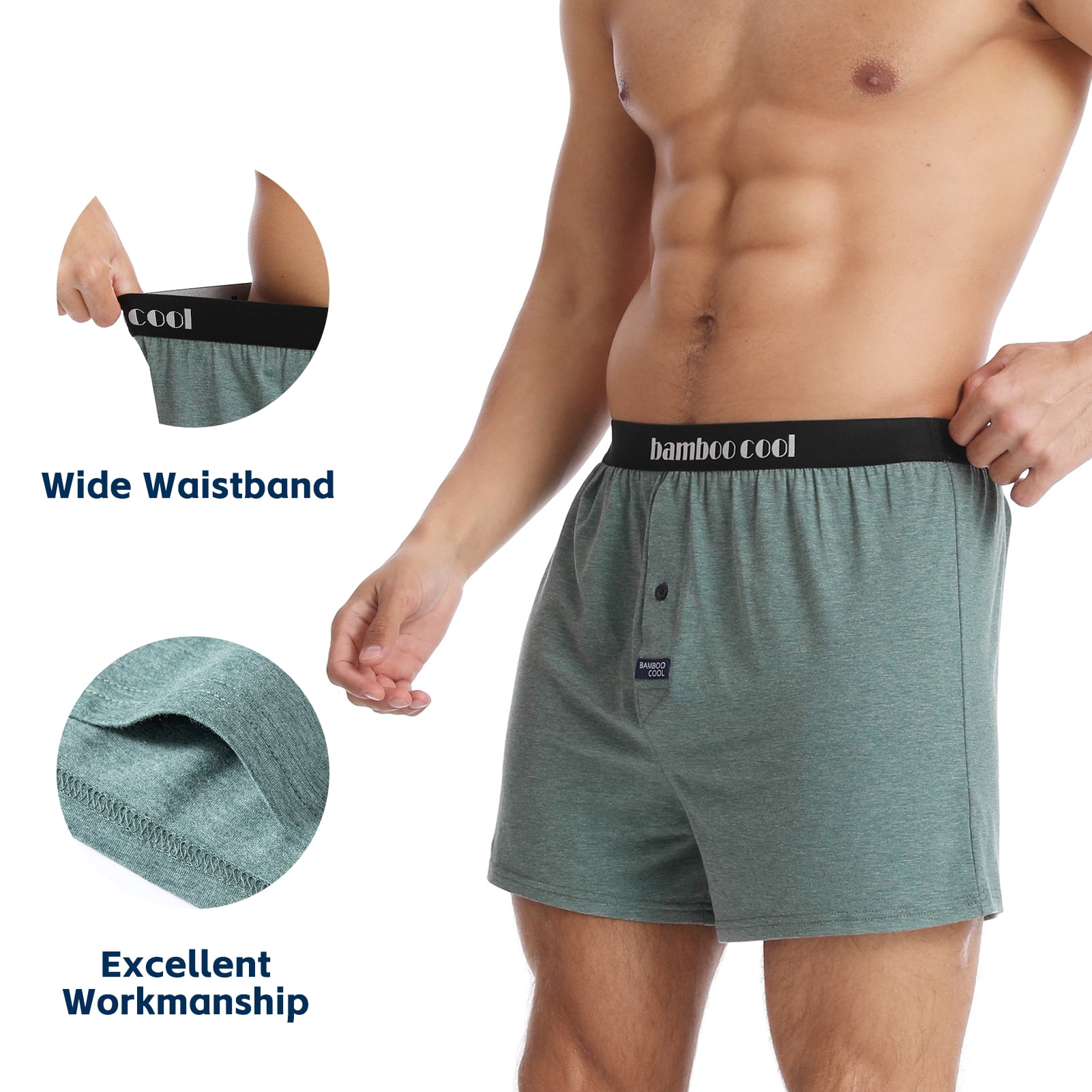 ThermoForm Bamboo Men Shorts Underwear Bamboo natural fiber antibacterial  Hypoallergenic Skinfriendly Breathable dry feeling