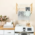thumbnail image 3 of Household Essentials Bamboo and Metal Wall Mount Extendable Drying Rack, Compact Upscale Laundry Rack with 8 Dowels, Environmentally Friendly, 3 of 9