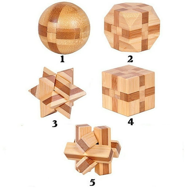 Brain Teasers Metal and Wooden Puzzles for Kids and Adults 6 Pack, Mind