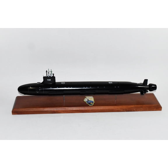 USS Illinois (SSN-786) Submarine Model,US Navy, 20 Scale Model,Mahogany,Virginia Class Block III