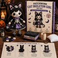 thumbnail image 5 of Patchwork Skeleton Witch Girl DIY Kit, Halloween DIY Patchwork Skeleton Set with 7 Styles Doll Making, Handmade Decor Ornament Gift for Craft Lovers, Beginner Sewing Project (cc2), 5 of 7