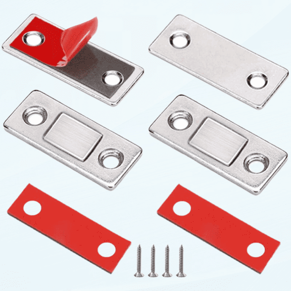 Ultra Thin Cabinet Magnetic Catch 2 Pack, Strong Magnetic Door Catch for Cabinets and Closet Doors