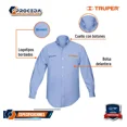 thumbnail image 3 of Camisa Azul Para Caballero, Manga Larga Talla M 60345, 3 of 8