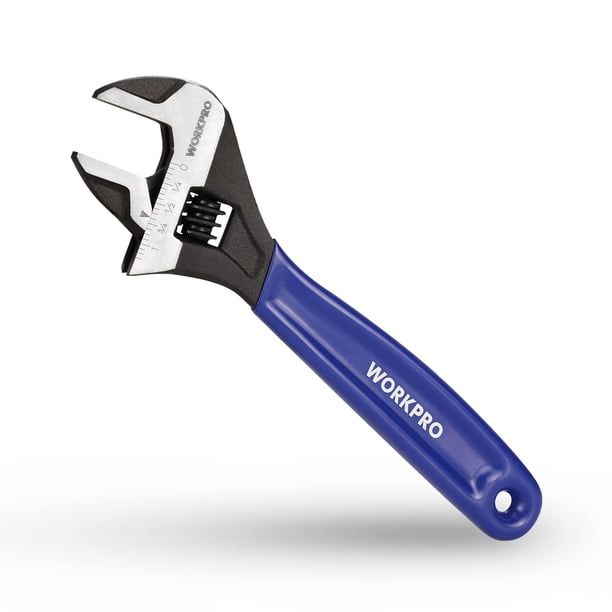 Llave ajustable WORKPRO de 20 cm de ancho, mordaza Cr-V, acero
