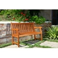 thumbnail image 3 of VIFAH  Malibu Outdoor 4-piece Wood Patio Dining Set with 4-foot Bench and Chairs, 3 of 4