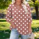 thumbnail image 1 of mfyjkho Tops Bohemios Para Mujer, Camiseta Holgada Con Cuello En V, Mangas Tres Cuartos Y Mangas 3/4 Para Mujer Tops Para Hacer Ejercicio Xxxxl, 1 of 6