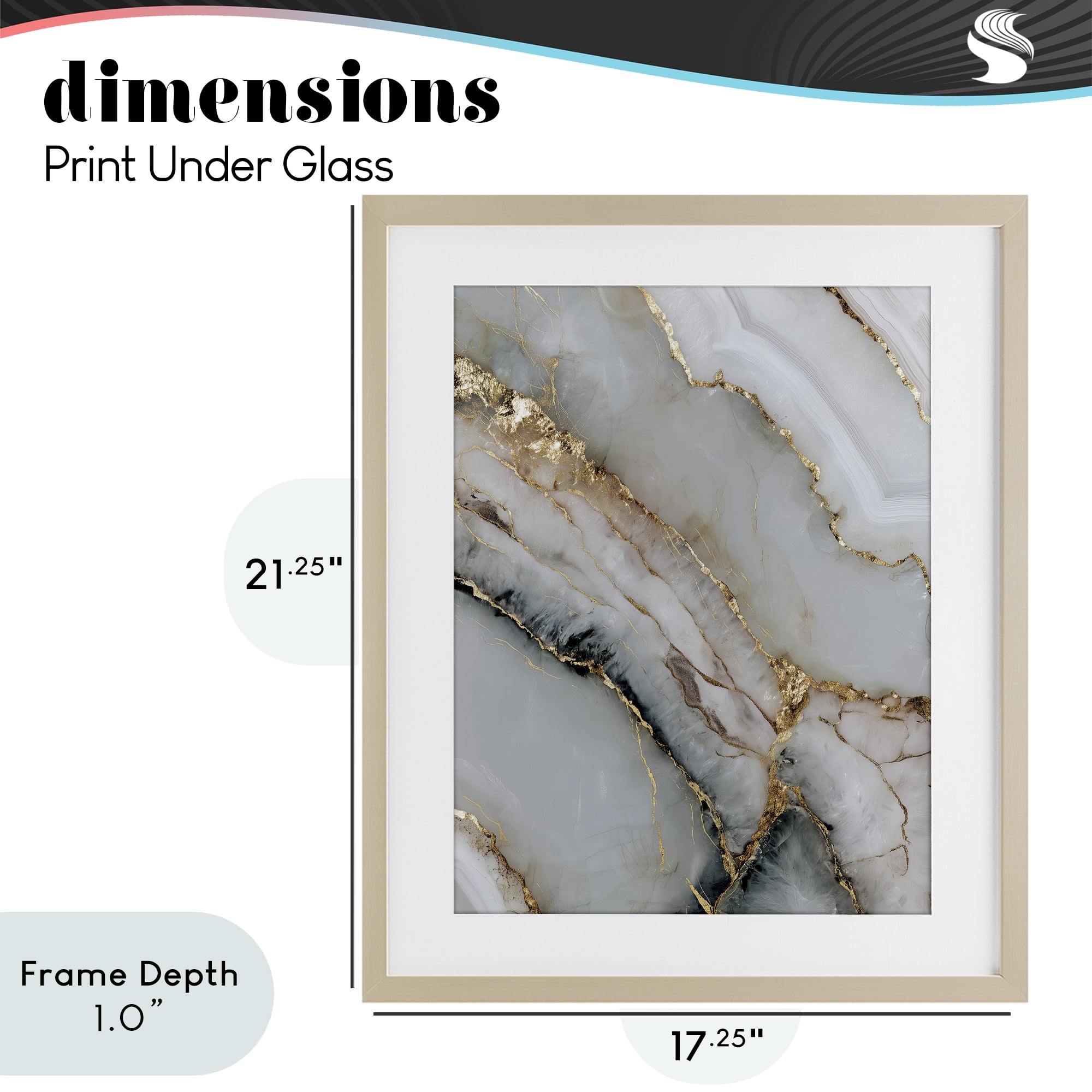 Stupell Industries Glinting Abyss Geode Birch Framed Print Under Glass, design by Svetlana Aleynikova