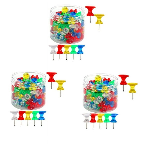 Giant Push Pins 300-Pack Large Thumbtacks Used for Cork Board Bulletin with Plastic Case