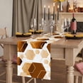 thumbnail image 2 of Orange Marble 70 Inch Table Runner, Gold White Geometric Hexagon Modern Farmhouse Dresser Scarf Cotton & Linen Tablerunner for Dining/Kitchen Island/Holiday Party Décor 13" x 70", 2 of 9