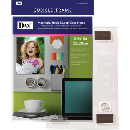 DAX Magnetic/Hook & Loop Cubicle Frame, Acrylic, 8 1/2 x 11, Clear