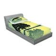 thumbnail image 2 of Ambesonne Tree Fitted Sheet & Pillow Sham Set, Reflections on Water Sun, Twin, Yellow Green, 2 of 2