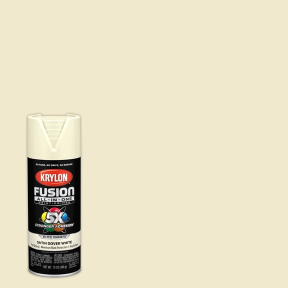 Krylon K02737007 Krylon Fusion All-In-One Dover White Satin 12 oz. Spray Paint, Multi-Surface, (1 Piece, 1 Pack)