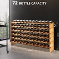 thumbnail image 2 of 36 Bottles Stackable Modular Wine Rack, 4 Tier Wooden Wine Storage Rack, Bamboo Wine Display Shelves, Wobble-Free Wine Holder Freestanding Floor Wine Bottle Rack for Bar Cellar, 2 of 6