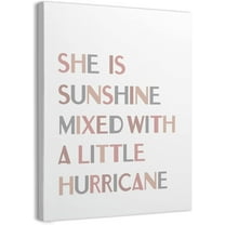 Girls Boho Room Decor,She Is Sunshine Mixed With a Little Hurricane Framed Canvas Wall Art Decor 11×14,Girls Wall Decor,Boho Sunshine Girls Nursery Little Girl Room Wall Art Framed Decor
