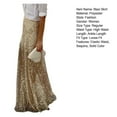 thumbnail image 6 of High-waisted Maxi Skirt Women Maxi Skirt Elastic High Waist Shiny Sequins Long Skirt for Parties Weddings Clubs Solid Color Versatile Comfortable, 6 of 8