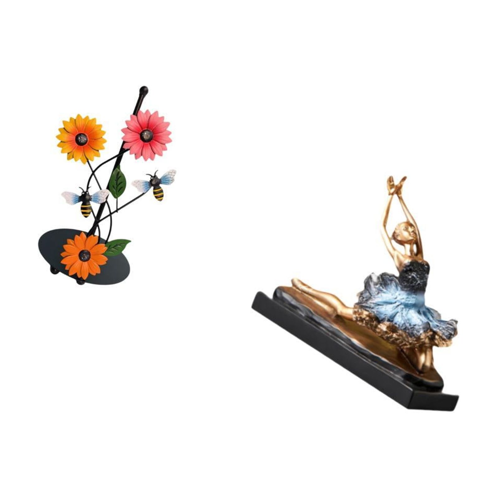 Fiocias Toilet Paper Holder with Paper Towel Holder Countertop Kitchen Roll Holders Standing Paper Towel Ballet Dancer Statue Iron Resin Material Suitable for