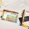 thumbnail image 4 of Retro Colorful Flowers 2 Pack Pencil Pouch for 3 Ring Binder Smooth Zipper Folders with Pockets Clear Window Pencil Case, 4 of 6