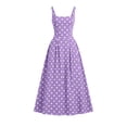 thumbnail image 4 of HAOTAGS Womens Polka Dot Dresses,Square Neck Sleeveless Cocktail Party Gown A-Line Dress Purple Size XL, 4 of 9