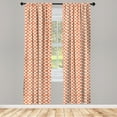 thumbnail image 5 of Ambesonne Marine Window Curtains, Geometric Paper Boat Pattern, Each 28" W x 63" L, Rust Orange and White, 5 of 5