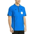 thumbnail image 4 of Toptie Men\'s Soccer Referee Jersey Officials Pro Short Sleeve Referee Shirts-Blue-2XL, 4 of 7