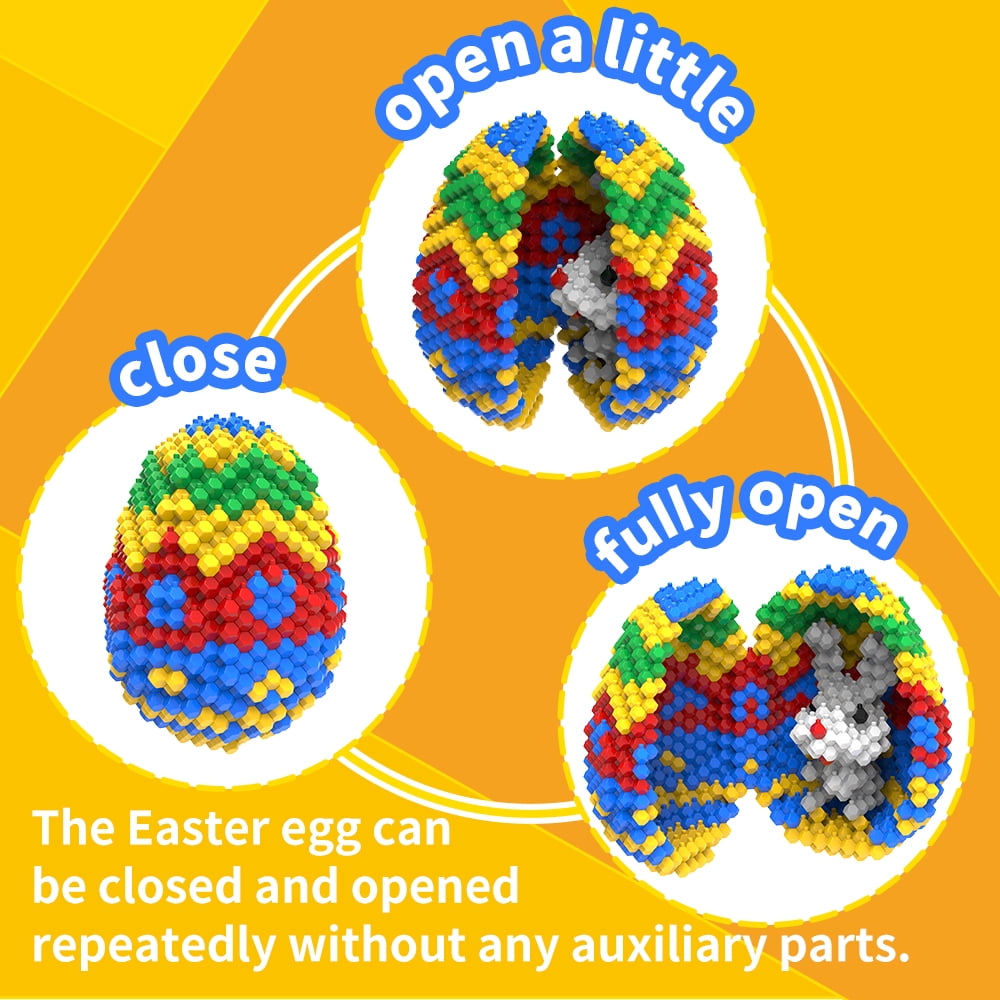 Kadele Easter Egg Building Animal Model Kit Micro 3D 636 Pieces 1-Pack