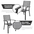 thumbnail image 4 of Nuu Garden 7 Piece Outdoor Dining Set, 61” Rectangular Metal Dining Table with Umbrella Hole, Stackable Dining Chairs, Black, 4 of 10
