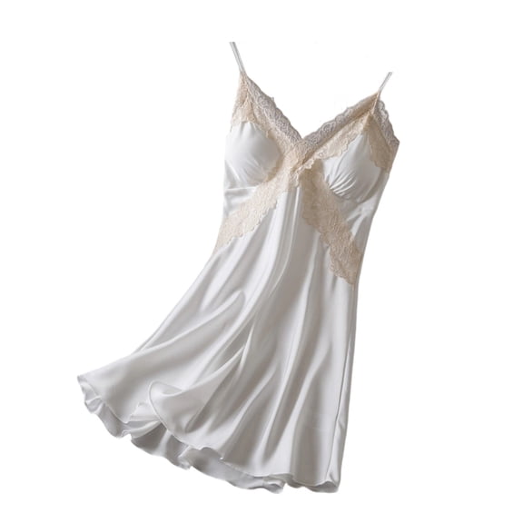 Women Lingerie Lace Chemise Negligee Nightie Spaghetti Strap Bridal Full Slips Sleepwear