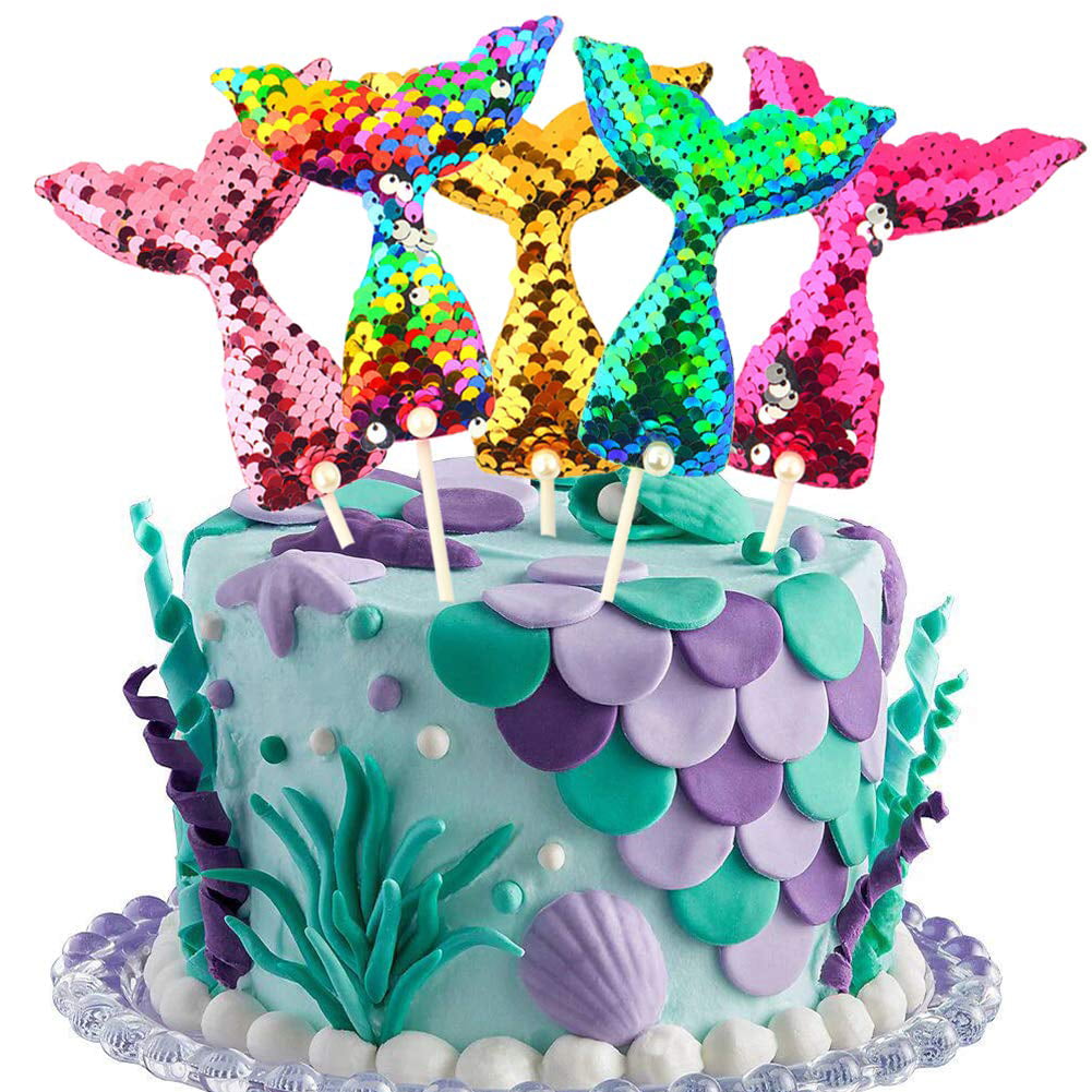 Little Mermaid Deluxe Birthday Cake Topper Set Featuring Decorative Accessories 