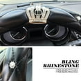 thumbnail image 4 of New Diamond+Leather Steering Wheel Cover,Bling Crystal Rhinestones Steering Wheel Cover Universal Fit 15" Car Wheel Protector for Women Girls (Black Crown), 4 of 11