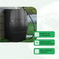 thumbnail image 2 of FCMP Outdoor RC4000 50 Gallon Outdoor Rain Water Catcher Barrel, Black, 2 of 11