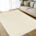 thumbnail image 4 of Cream 8x10 Area Rugs, Farmhouse Solid Beige Color Modern Art Non-Skid Rubber Backing Large Rectangle Rugs - Living Room Bedroom Home Office, Indoor Floor Mat Carpets Washable Rug, 4 of 9