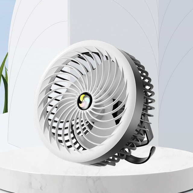Ventilador de techo Batería de escritorio recargable 3 velocidades ajustable para acampar al aire libre Wdftyju Libre de BPA