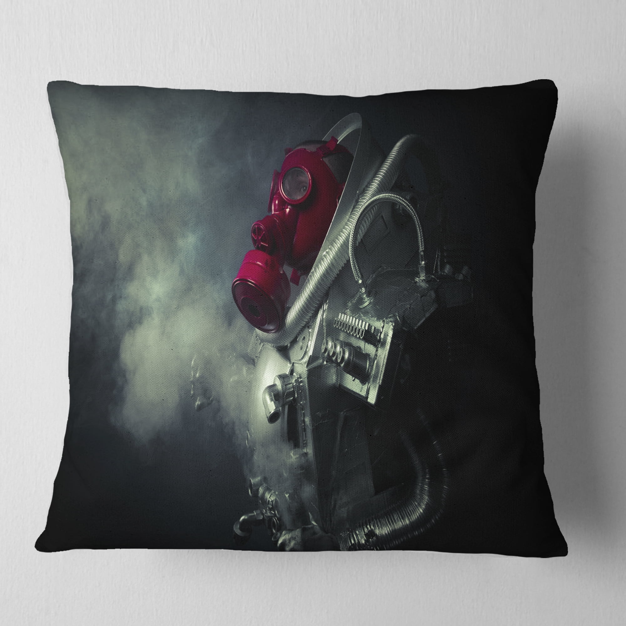 Designart Post Apocalyptic Survivor - Abstract Portrait Throw Pillow - 18x18