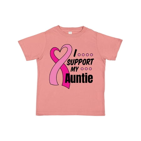 

Inktastic Breast Cancer Awareness I Support My Auntie with Pink Ribbon Gift Toddler Boy or Toddler Girl T-Shirt