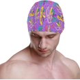 thumbnail image 2 of FYBTO Bonnet de Bain Mardi Gras Plume Colorée Adulte FYBTO Polyester, 2 of 4
