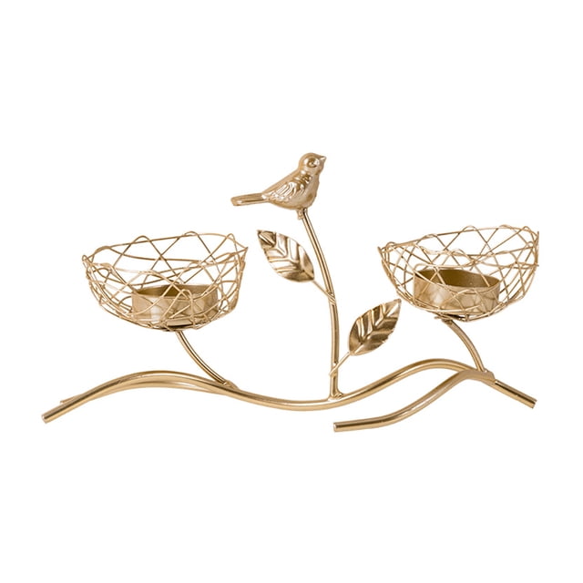 Romántico Candelero Nórdico De Pájaro Y Hoja, Candelabro Decorativo De Pájaro, Mesa De Comedor De Boda Para El Hogar sonducket HA025297-03