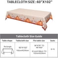 thumbnail image 5 of Orange and White Plaid Pumpkin Rectangle Tablecloth - 60x102 Inch Oblong Fall Checkered Halloween Table Cover Polyester Water-Repellent Washable Reusable and Durable for Party Picnic, 5 of 5