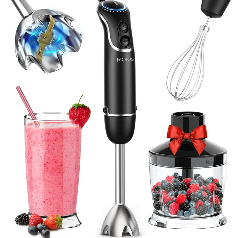 FKN Immersion Blender Handheld with 4 Interchangeable Blades,6-in-1 Hand  Blender Electric with 8 Speed and Turbo Mode,Handheld Blender Stick with  800W